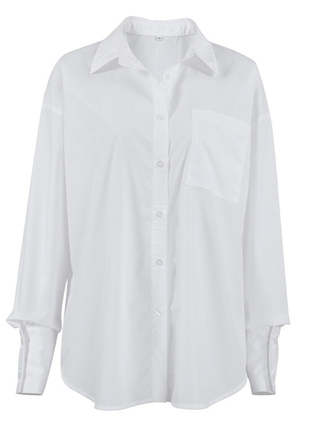 Oversize White Shirt Women N6C098