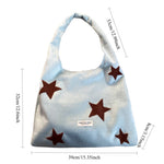 Load image into Gallery viewer, Women's Suede-Feel Star Embroidered Tote Bag N6J182