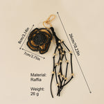 Load image into Gallery viewer, Raffia 3D Flower Tassel Bag Charm Handwoven Keychain N6G065