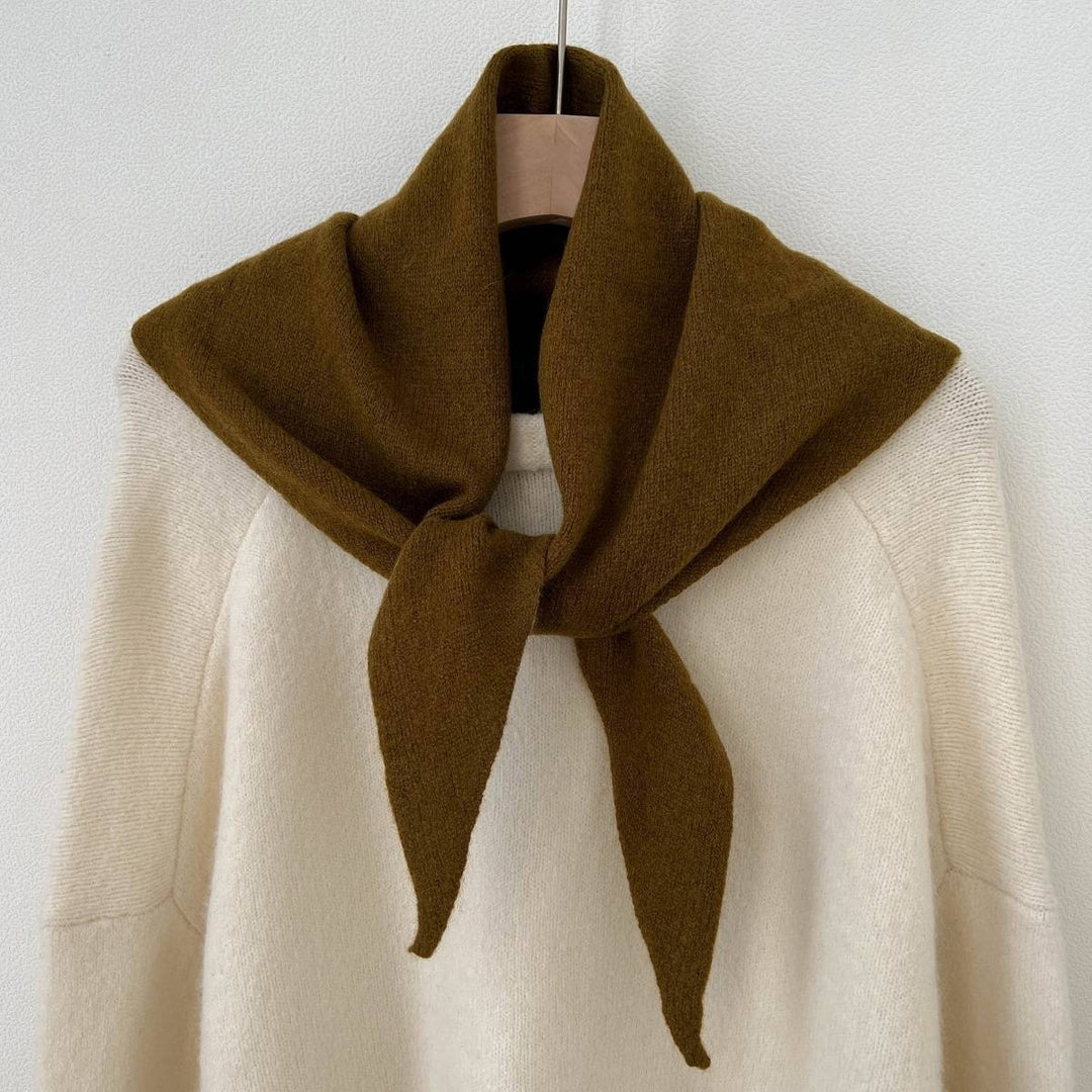 Cashmere Wool Solid Triangle Scarf Women Winter N6H234
