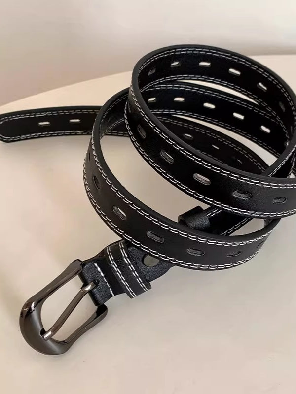 Retro Brown Belt  Fashion PU Leather Buckle Strap N6C074