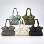 Load image into Gallery viewer, Large Ruched Quilted Fabric Tote Shoulder Bag N6J207