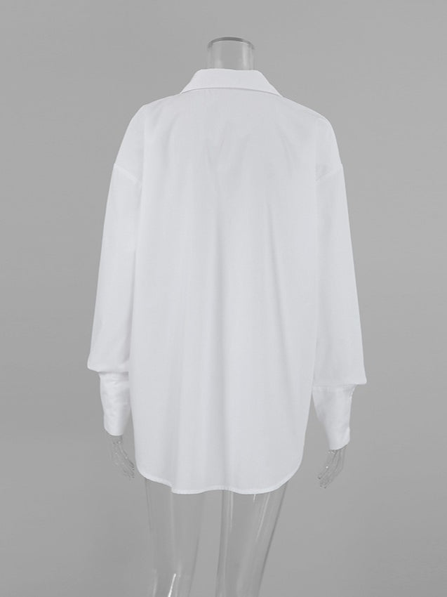 Oversize White Shirt Women N6C098