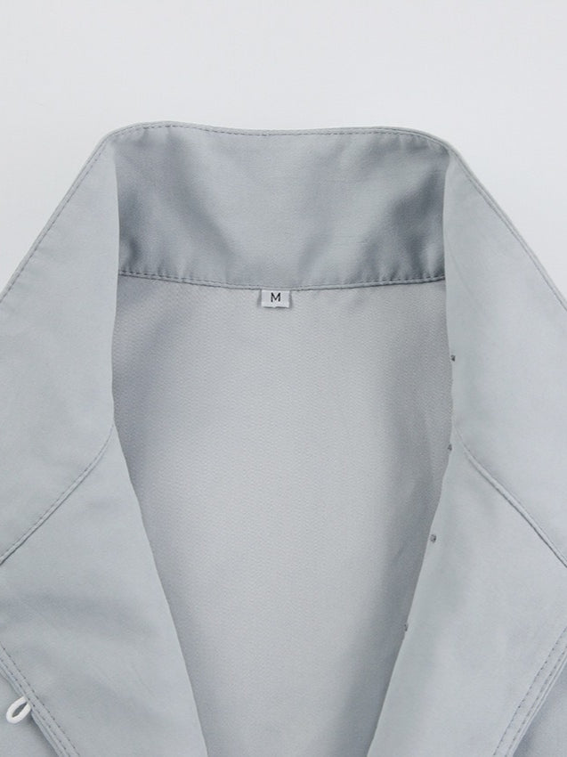 Mandarin Collar Office White Shirt Women N6C135