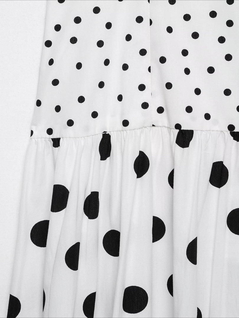 Polka Dot Spaghetti Strap Midi Dress Women N6F197