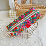 Load image into Gallery viewer, Vintage Floral Cotton Pencil Case YKK Zipper N6F152