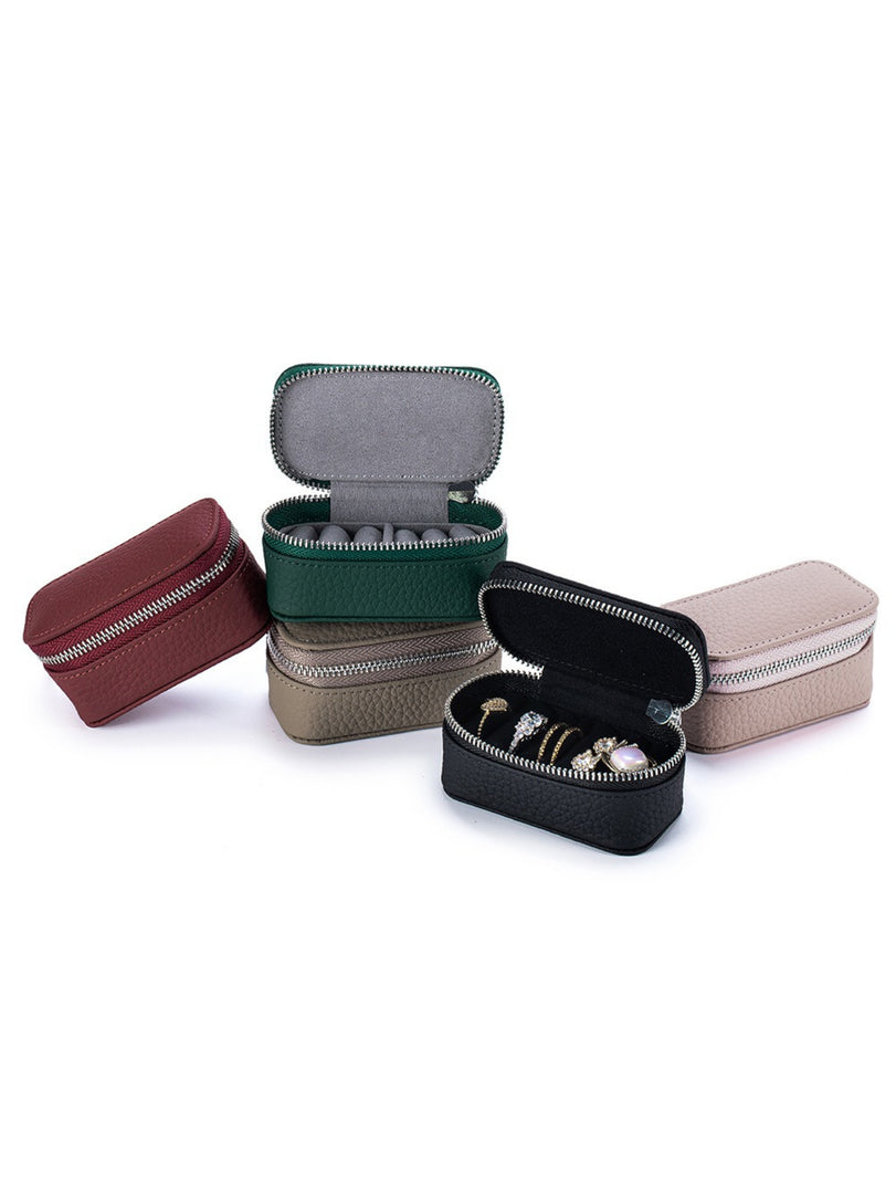 Portable Travel Leather Jewelry Case Women N6D025