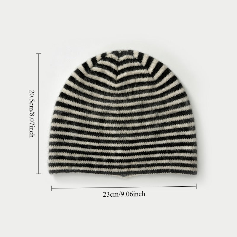 Women's Wool Blend Striped Knit Beanie N6J108