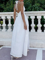 Load image into Gallery viewer, Tie-Waist V-Neck Flared Maxi Dress Women N6D120