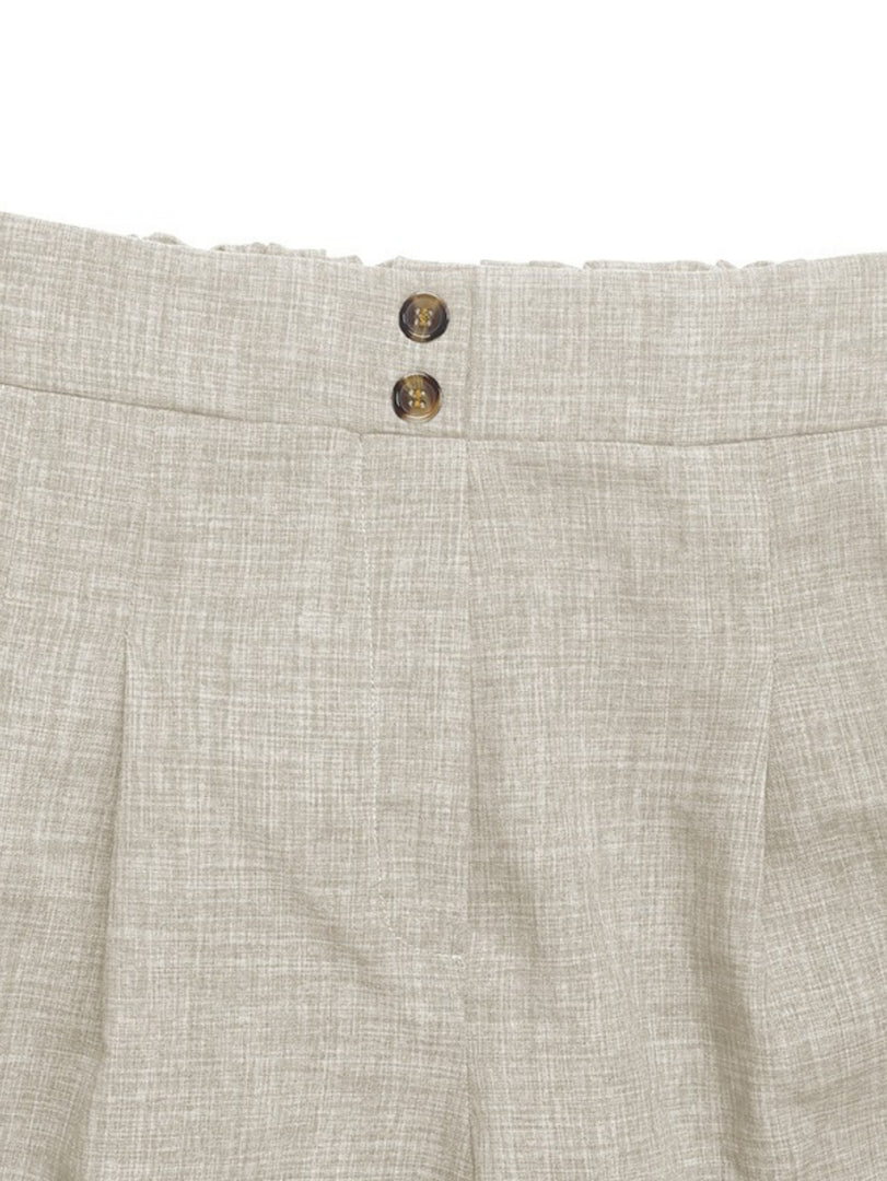 High Waist Straight Leg Button Shorts Women Casual N6F245