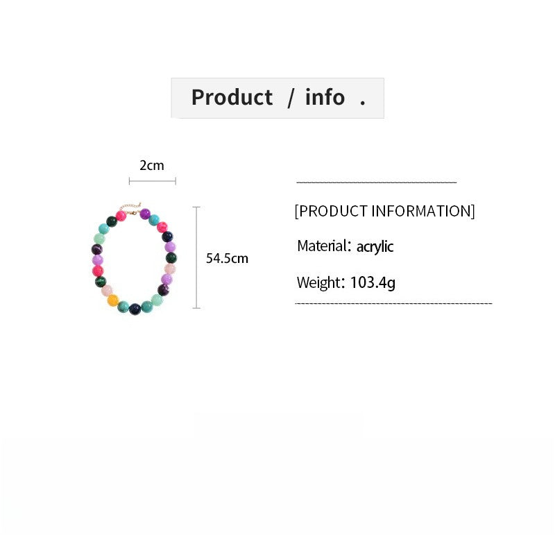 Acrylic Ombré Beaded Choker Statement Necklace N6H067