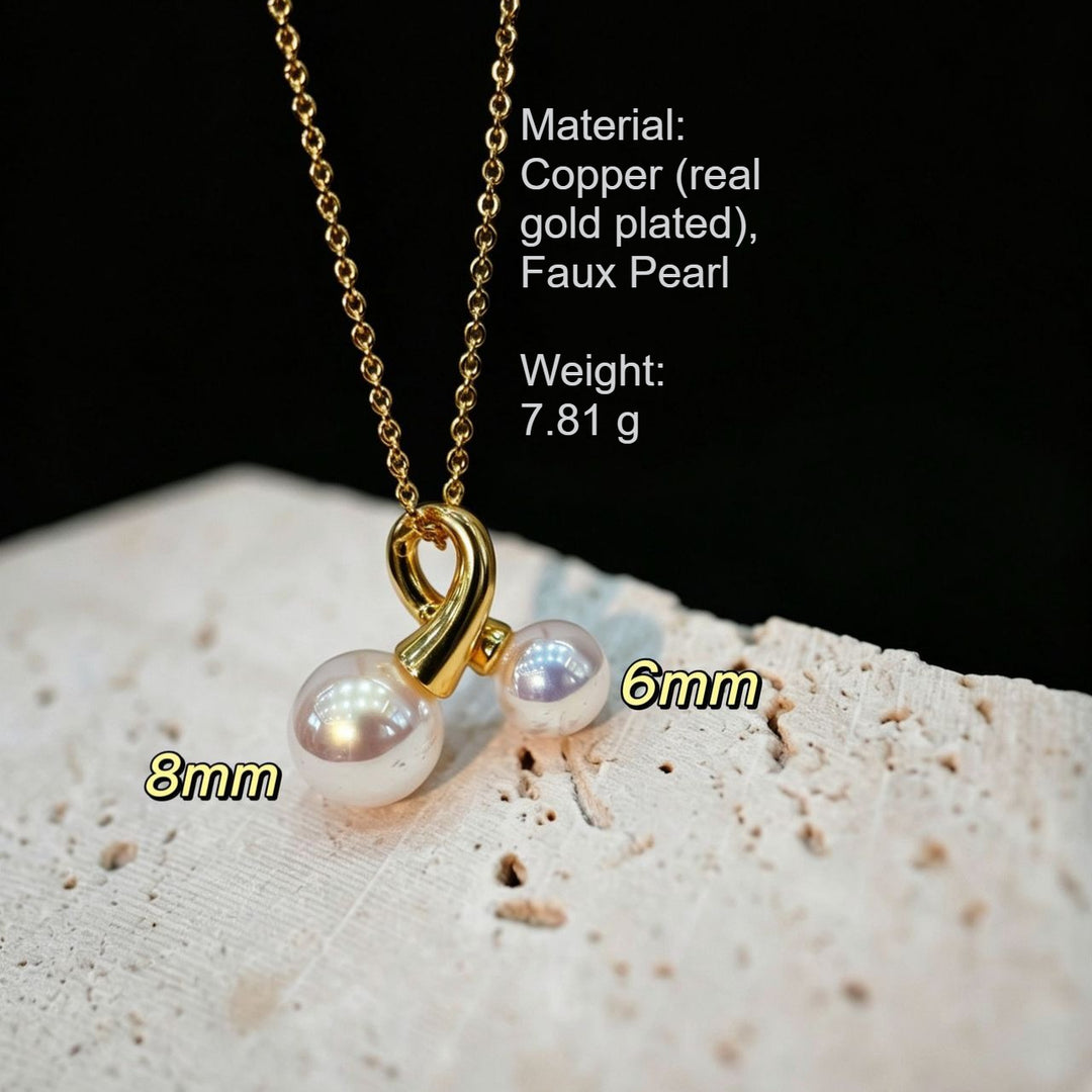Fresh Cherry Pearl Choker Necklace Women Elegant N6H160