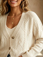 Load image into Gallery viewer, Chunky Knit V-Neck Cardigan Women Loose Fit N6G274