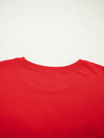 Load image into Gallery viewer, Red Butterfly Print Round Neck T-shirt Dress Women N6C336