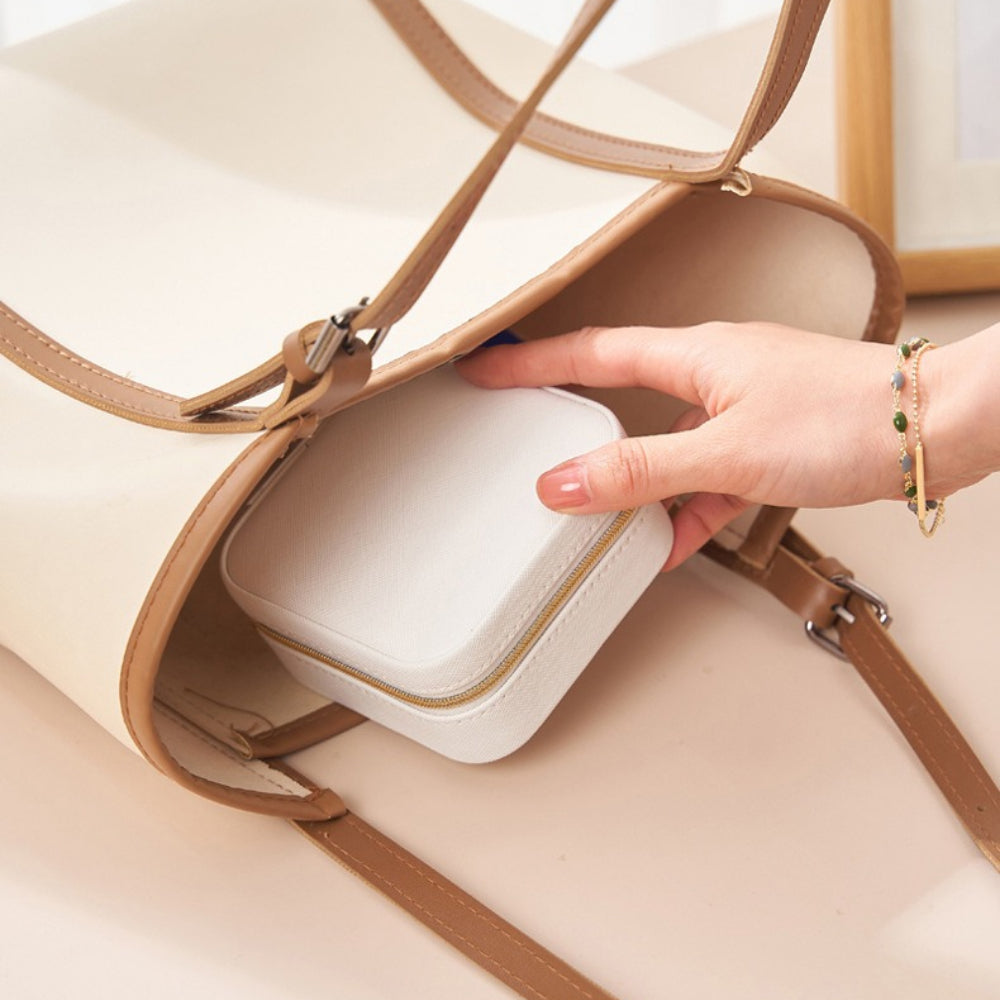 Portable Travel Jewelry Box PU Leather Organizer N6G277