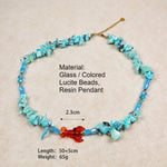 Load image into Gallery viewer, Ocean Lobster Handmade Beaded Necklace N6E117