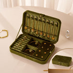 Load image into Gallery viewer, Large Velvet Jewelry Organizer Box Multi Compartment S5P829