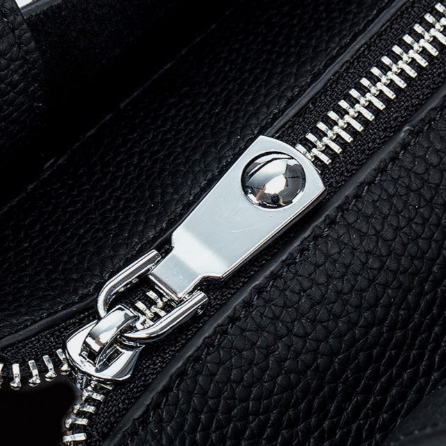 Genuine Leather Top Handle Bag Square Mini Tote N6F111