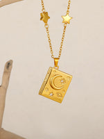 Load image into Gallery viewer, Heart Envelope Locket Photo Necklace Red Zircon  N6C181