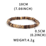 Load image into Gallery viewer, Natural Coconut Shell Beaded Bracelet S5P605