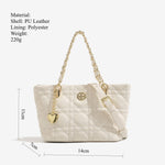 Load image into Gallery viewer, Diamond Quilted Chain Tote Bag PU Polyester S5P314