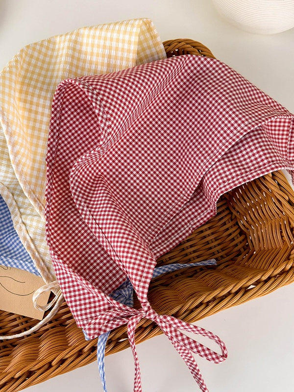 Gingham Bandana Scarf Multiple Colors Women N6C012