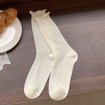 Load image into Gallery viewer, Thin Lace Hollow Mesh Mid-Calf Stack Socks Women N6H005
