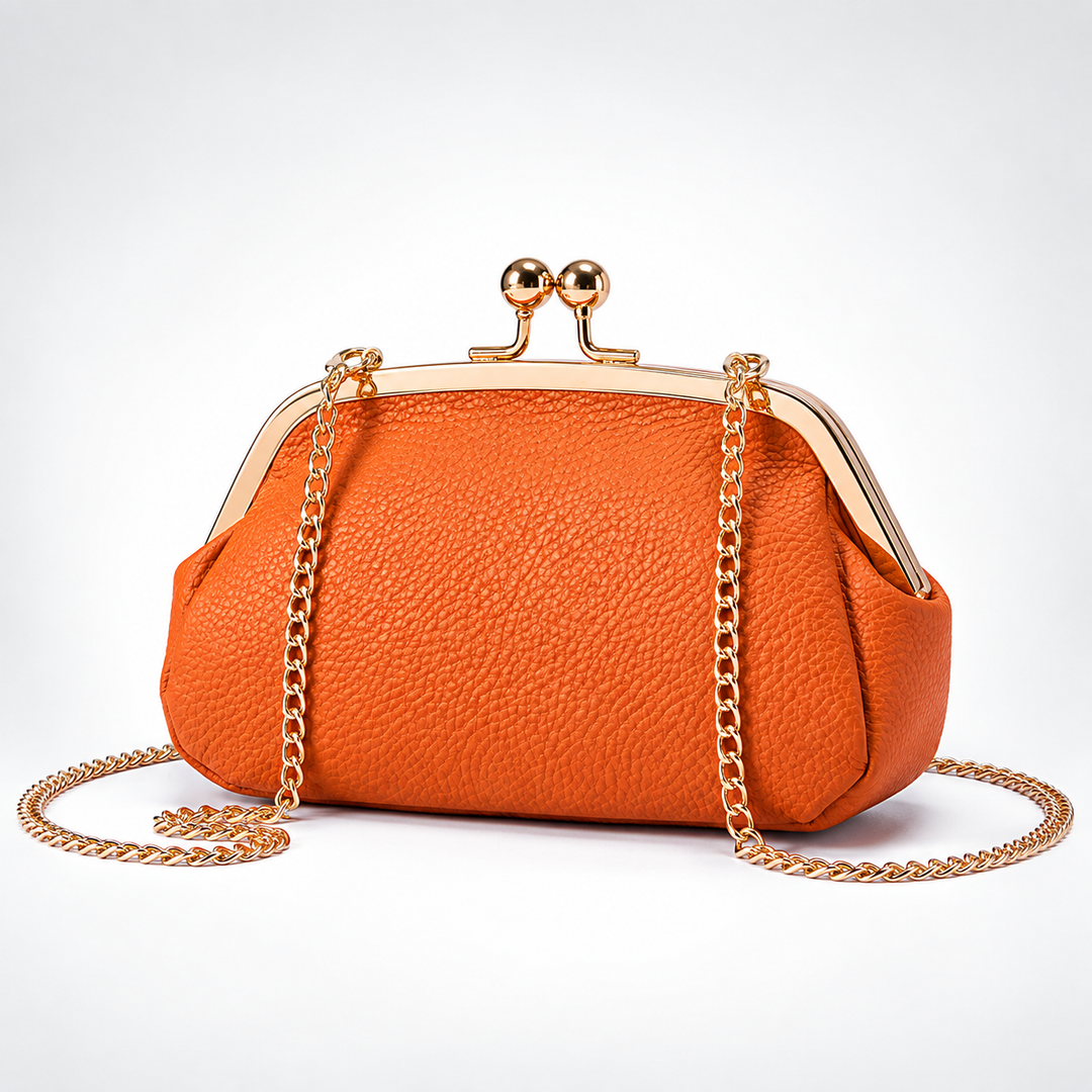 Women's Top-Grain Leather Chain Shell Bag N6J220
