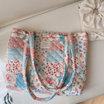 Load image into Gallery viewer, Floral Quilted Cotton Tote Bag Dual Strap System S5P356