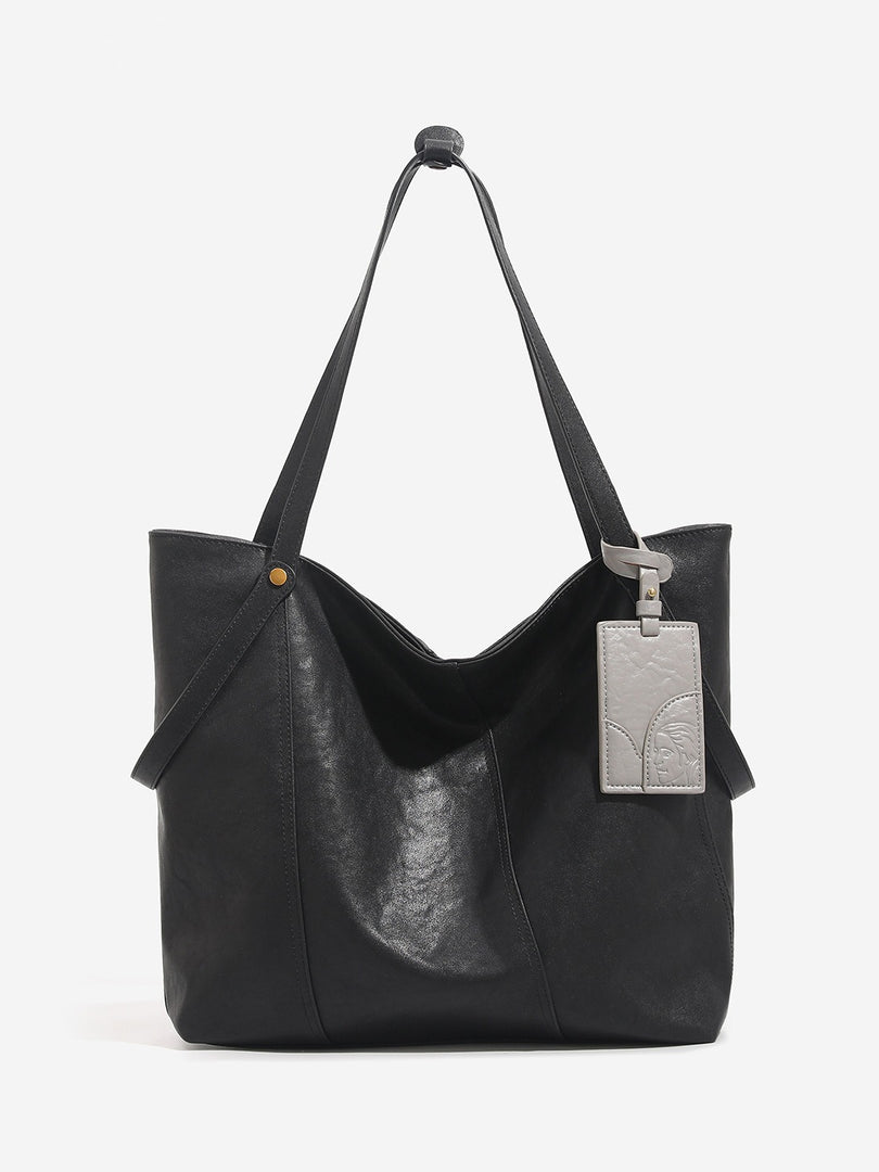 Classic Vintage Stitching Detail PU Leather Tote Bag N6C047