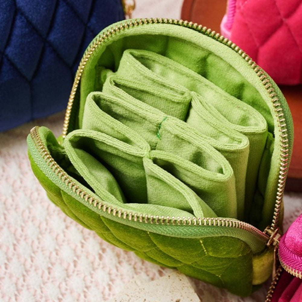 Velvet Jewelry Pouch Large Capacity Organizer Case N6E034