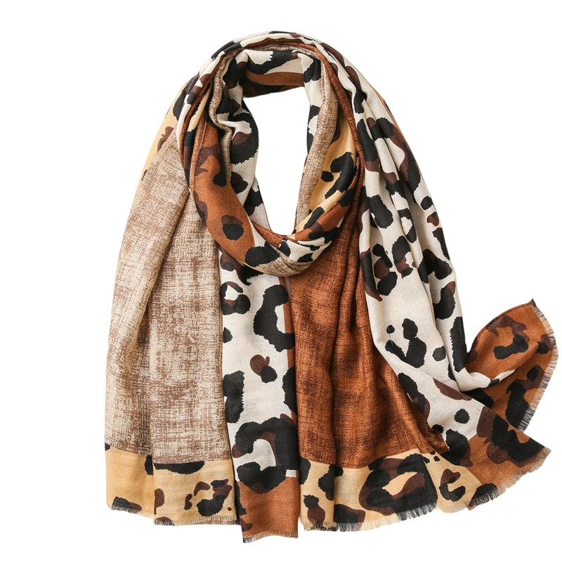 Lightweight Leopard Print Scarf Shawl Women N6H253