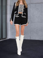 Load image into Gallery viewer, Contrast Pearl Boucle Coat Mid Weight Black N5Z616
