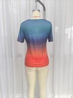 Load image into Gallery viewer, Sun Print Round Neck Short Sleeve T-shirt Women N6D103