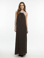 Load image into Gallery viewer, Halter Lace Panel Maxi Dress Women Vacation N6C257