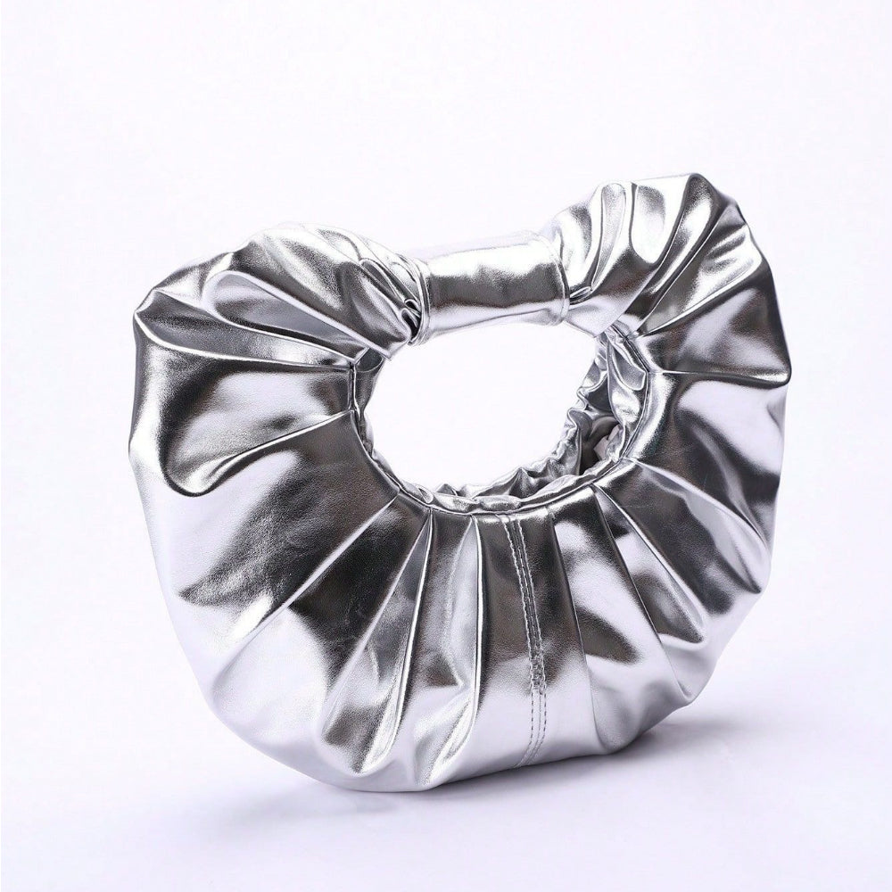 Metallic Cloud Fold Shoulder Bag Women N6E008