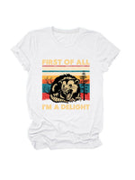 Load image into Gallery viewer, First of All I'm a Delight Print Round Neck T-Shirt N6E141