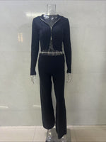 Load image into Gallery viewer, Hooded Zip-Up Sweatshirt and Pants Set Women N6D078