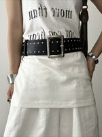 Load image into Gallery viewer, Women's Faux Leather Studded Wide Belt N6J136