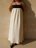 Load image into Gallery viewer, French Tube Top Color Block Slip Dress  N6C197