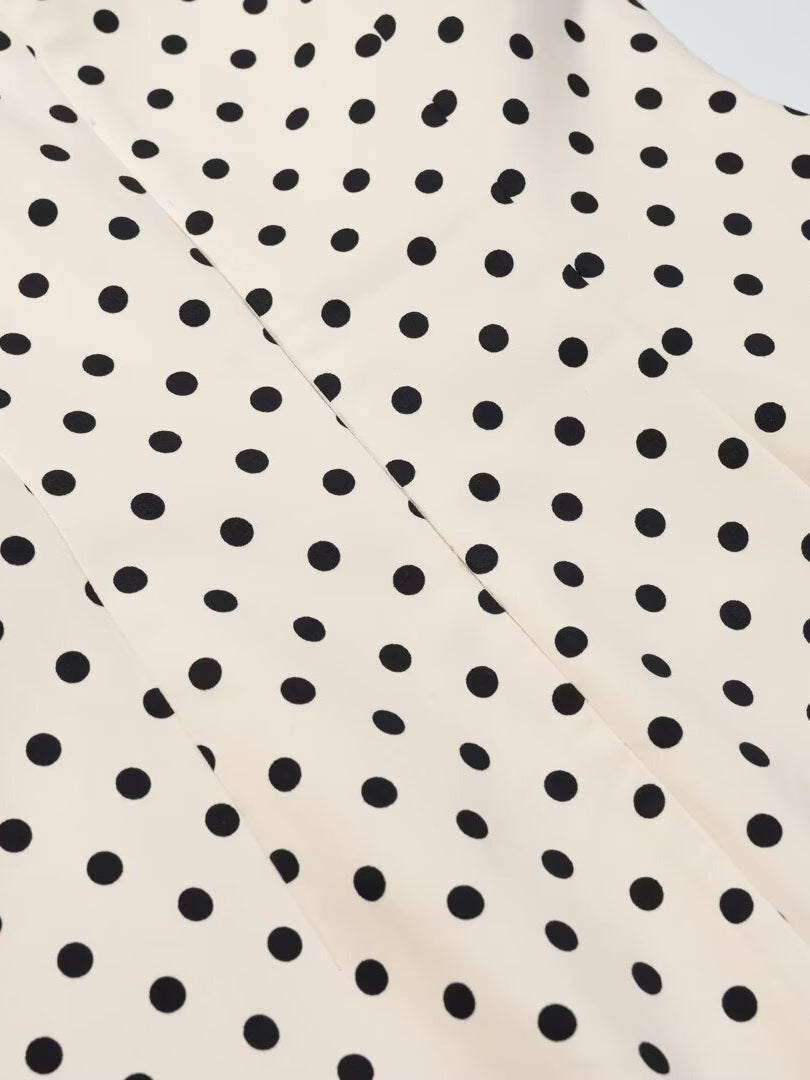 Bow Detail Polka Dot Short Dress Women N6C278