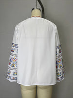 Load image into Gallery viewer, Ethnic Embroidered Loose Long Sleeve Shirt Women N6D099
