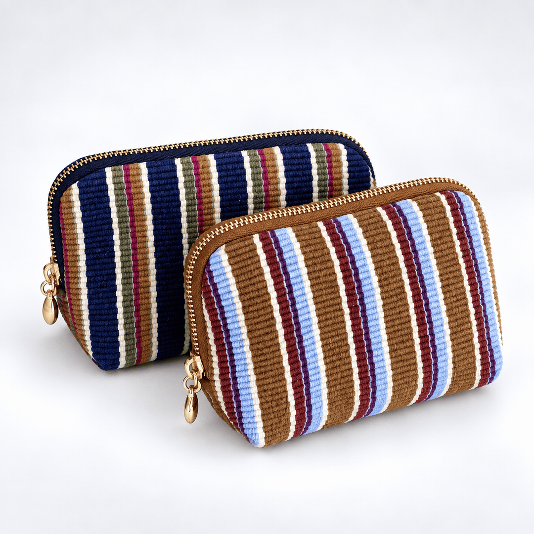 Striped Fabric Jewelry Pouch N6J268