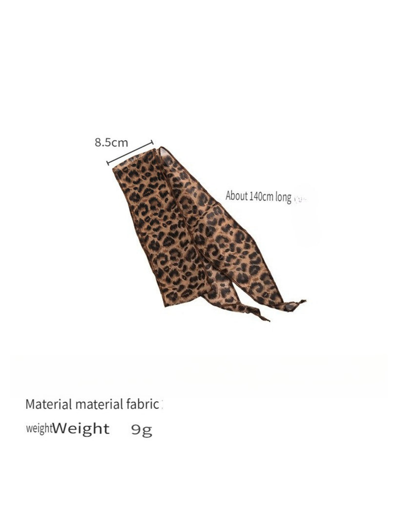 Leopard Polka Dot Chiffon Scarf Belt Women N6C010