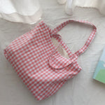 Load image into Gallery viewer, Grid Canvas Shoulder Bag Everyday Casual Tote N6F109