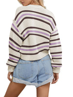 Load image into Gallery viewer, Contrast Panel Cardigan Button Front Lightweight N5Z443
