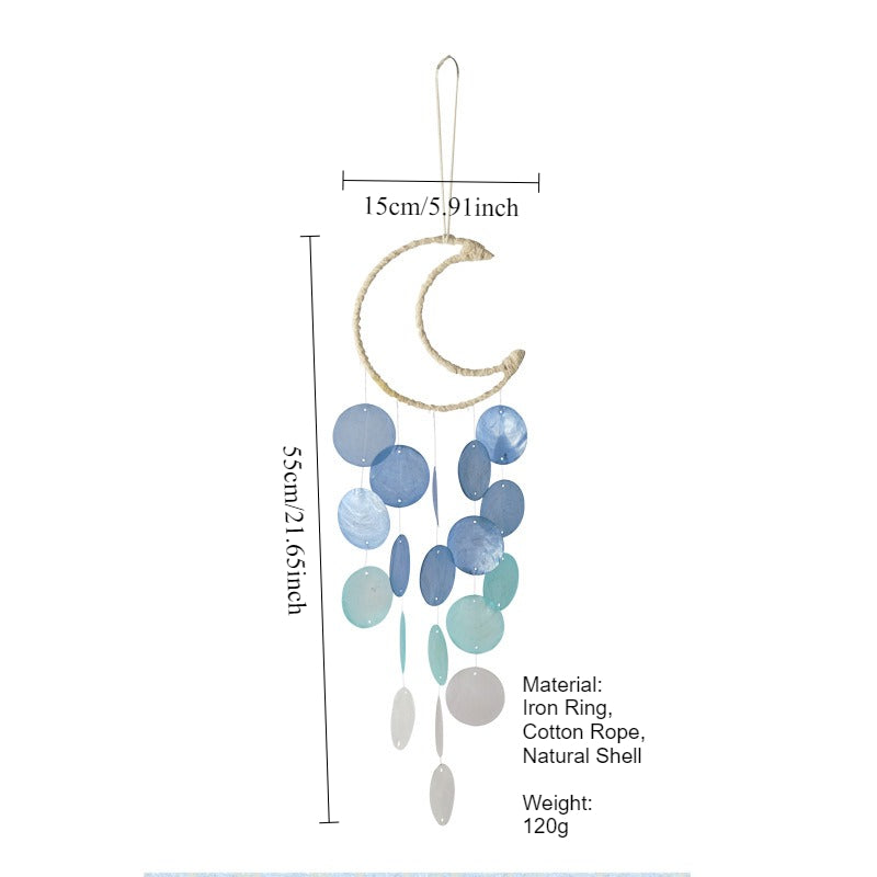 Moon Shell Dream Catcher Wind Chime Balcony Decor N6F315