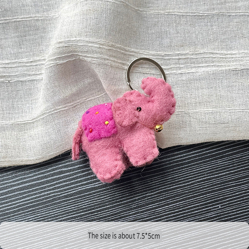 Cute Felt Elephant Keyring Pendant Baby Shower Gift N6G003