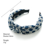 Load image into Gallery viewer, Laser Cut Denim Knot Accent Wide Headband  S5P443