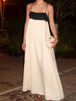 Load image into Gallery viewer, French Tube Top Color Block Slip Dress  N6C197